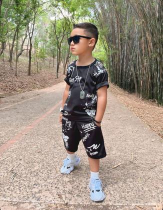 Imagem de Roupa Menino Infantil Camisa Bermuda Conjunto Masculino