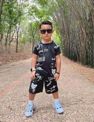 Imagem de Roupa Menino Infantil Camisa Bermuda Conjunto Masculino