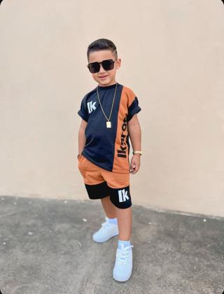 Imagem de Roupa Menino Infantil Camisa Bermuda Conjunto Masculino