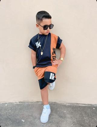 Imagem de Roupa Menino Infantil Camisa Bermuda Conjunto Masculino