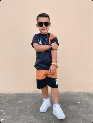 Imagem de Roupa Menino Infantil Camisa Bermuda Conjunto Masculino