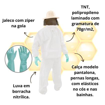 Imagem de Roupa para proteção de apicultor em tnt contra abelha protege ferrão ferroada abelha