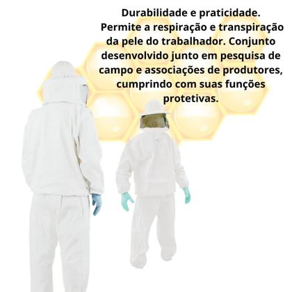 Imagem de Roupa para proteção de apicultor em tnt contra abelha protege ferrão ferroada abelha