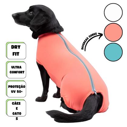 Imagem de Roupa Pós Cirúrgica Dry Fit UV para Cachorro Pet Cães