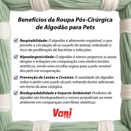 Imagem de Roupa Protetora Pós Cirúrgica Para Cachorro Castração de Macho e Fêmea e Cirurgias Abdominais