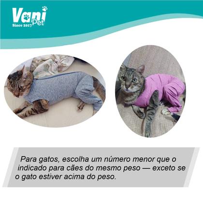 Imagem de Roupa Protetora Pós Cirúrgica Para Cachorro Corpo e Membros Posteriores Pernas Traseiras Tecido Dry Fit Com Proteção Solar
