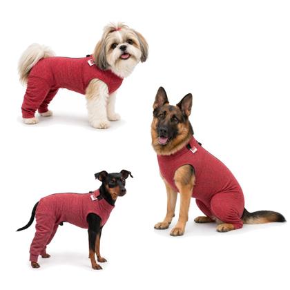 Imagem de Roupa Protetora Pós Cirúrgica Para Cachorro Corpo e Membros Posteriores Pernas Traseiras Tecido Dry Fit Com Proteção Solar