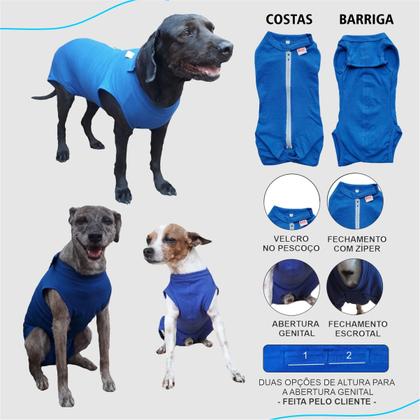 Imagem de Roupa Protetora Pós Cirúrgica Pet Específica Para Castração de Cão Macho
