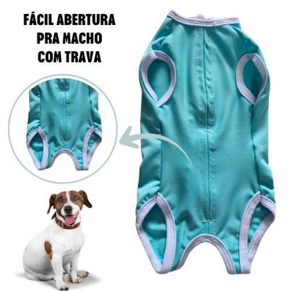 Imagem de Roupa Protetora Pós Cirúrgica Pet Macho Femea Fofodog Tam. 9 ao 12