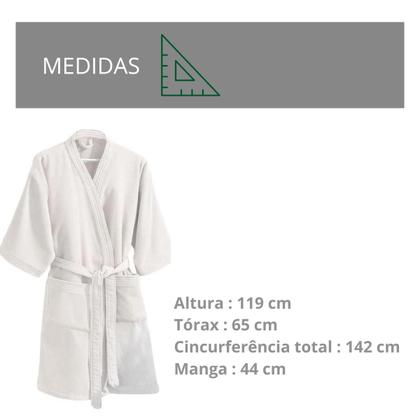 Imagem de Roupão 100% algodão Adulto Unissex Dohler Velour  Cores GG