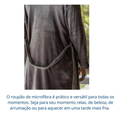 Imagem de Roupão Adulto Extra Macio Soft Unissex com Faixa e Bolso Tamanho G Camesa