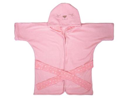 Imagem de Roupão d bebê plush c/ capuz bordado bublim bichinhos ii enx