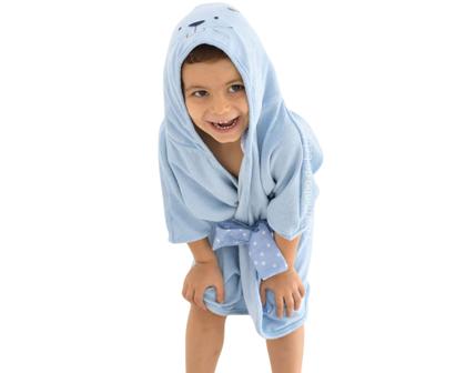 Imagem de Roupão d bebê plush c/ capuz bordado bublim bichinhos ii enx