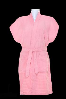 Imagem de Roupão de Banho Briza Atoalhado Feminino Adulto 100% Algodão Manga Curta (4009) - Tam Único - Rosa