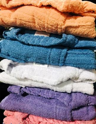 Imagem de Roupão de Banho Briza Atoalhado Infantil 100% Algodão Manga Curta (4012)  Azul   Tam 10