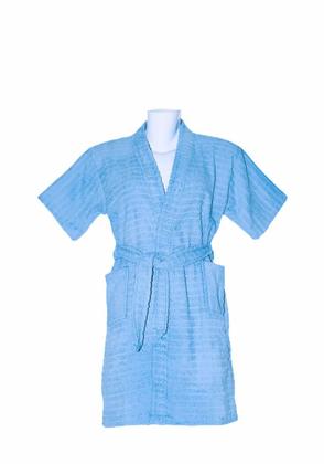 Imagem de Roupão de Banho Briza Atoalhado Juvenil 100% Algodão Manga Curta (4013)    Azul  Tam 16