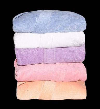 Imagem de Roupão de Banho Briza Veludo Infantil 100% Algodão Manga Curta  (3012) - Rosa - Tam 6