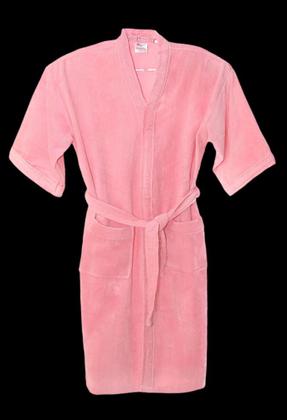 Imagem de Roupão de Banho Briza Veludo Infantil 100% Algodão Manga Curta  (3012) - Rosa - Tam 6