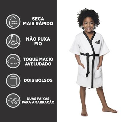 Imagem de Roupão de Banho Infantil Time Futebol Aveludado Piscina