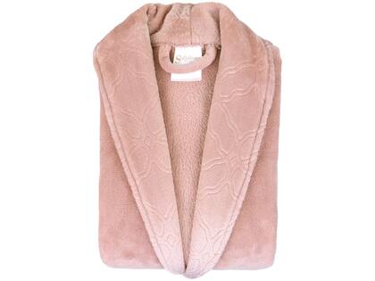 Imagem de Roupão de Inverno Atlântica Sofisticata Premium de Microfibra Rosa Suave