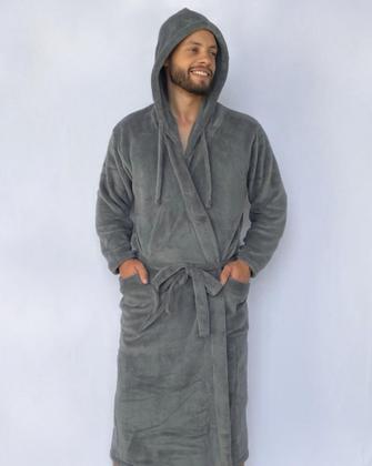 Imagem de Roupão de microfibra fleece - com capuz - Drozzy 