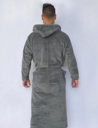 Imagem de Roupão de microfibra fleece - com capuz - Drozzy 