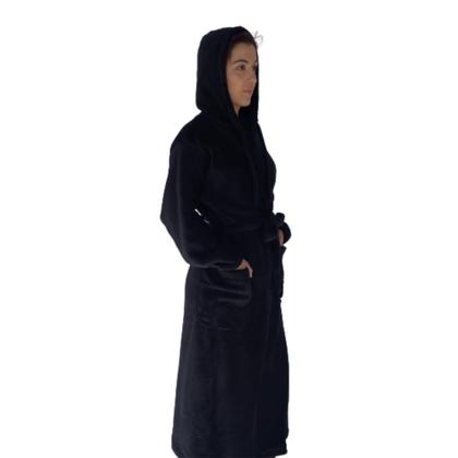 Imagem de Roupão de microfibra fleece - com capuz - Drozzy 