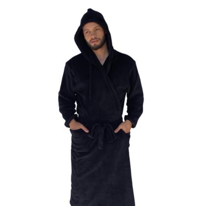 Imagem de Roupão de microfibra fleece - com capuz - Drozzy 