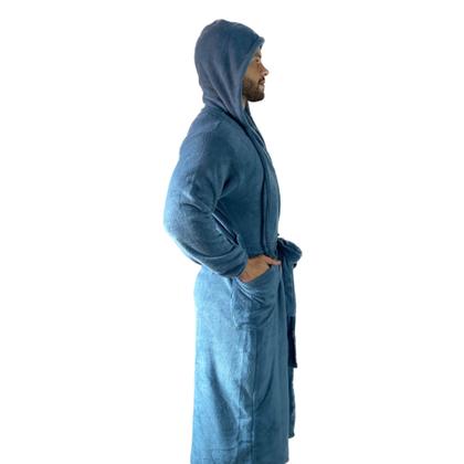 Imagem de Roupão de microfibra fleece - com capuz - Drozzy 