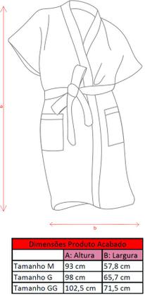 Imagem de Roupão Felpudo Adulto Curto Estampado Relva Com 1 Peça