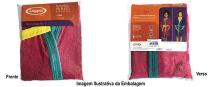 Imagem de Roupão Felpudo Infantil Quimono Colorê M Azul Lepper
