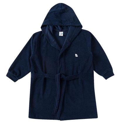 Imagem de Roupão Infantil Atoalhado com Capuz Marinho Tip Top