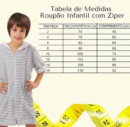Imagem de Roupão Infantil Atoalhado com Zíper e Capuz - Ref 920