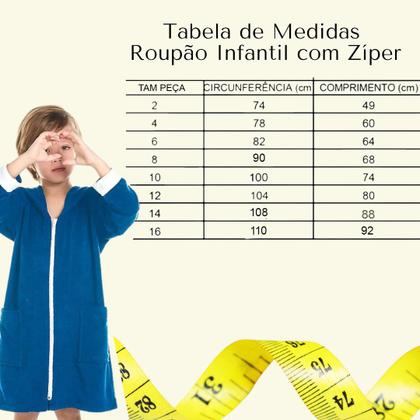 Imagem de Roupão Infantil Atoalhado Manga Longa com Zíper - Ref 930