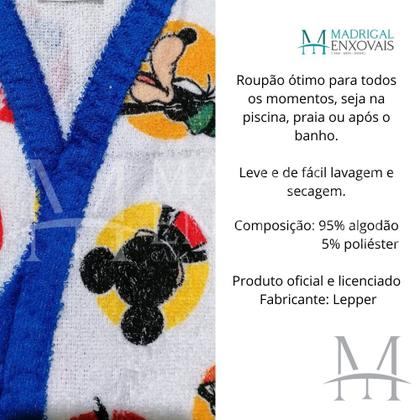 Imagem de Roupão Infantil Felpudo Lepper Mickey Tam M (6 a 8 Anos)