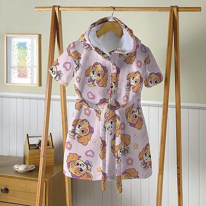 Imagem de Roupão Infantil Felpudo Velour Estampado Com Capuz 100% Algodão 2 Anos+ (PBB) Dohler