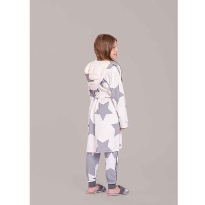 Imagem de Roupao Infantil Fleece Lua Lua Starry Estrelas Branco