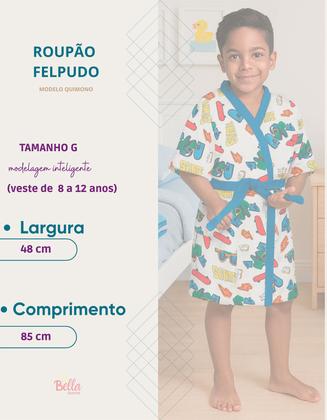 Imagem de Roupão Infantil Menino Algodão Banho Piscina 08 A 12 Anos Kids