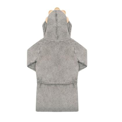 Imagem de Roupão Infantil Menino Capuz Fleece Leãozinho Cinza Tileesul