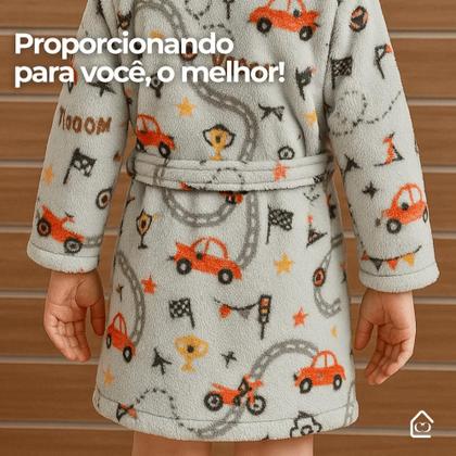 Imagem de Roupão Infantil Menino e Menina Microfibra Plush Frio Inverno Super Macio Com Bolso Várias Estampas