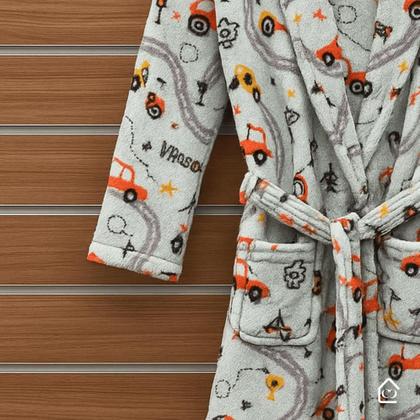 Imagem de Roupão Infantil Menino e Menina Microfibra Plush Frio Inverno Super Macio Com Bolso Várias Estampas