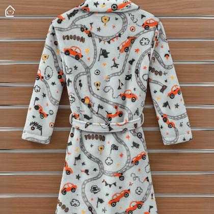 Imagem de Roupão Infantil Menino e Menina Microfibra Plush Frio Inverno Super Macio Com Bolso Várias Estampas