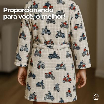 Imagem de Roupão Infantil Menino e Menina Microfibra Plush Frio Inverno Super Macio Com Bolso Várias Estampas