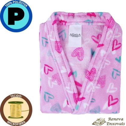 Imagem de Roupão Infantil Microfibra de Banho Menino ou Menina Feminino ou Masculino Estampado Quimono - 4 a 12 anos - de Frio para o Inverno