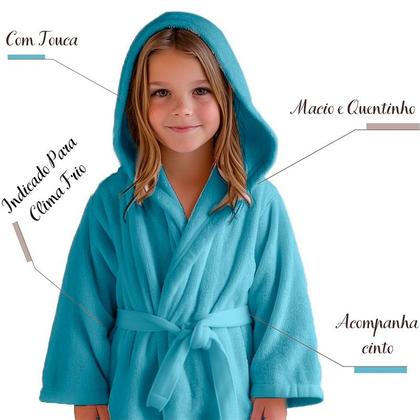 Imagem de Roupão Infantil Soft Quentinho Para Menina (o) C/ Cinto