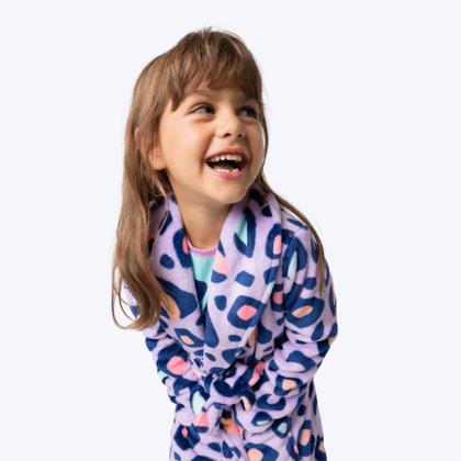 Imagem de Roupão Manga Longa Soft Onça Infantil Menina Puket 030402861