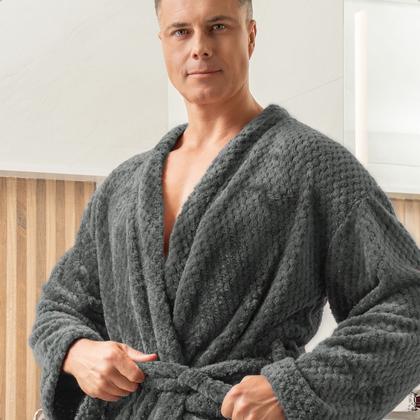Imagem de Roupão Masculino Adulto Pollo Microfibra Flannel Manga Longa