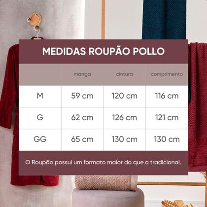 Imagem de Roupão Masculino Adulto Pollo Microfibra Flannel Manga Longa