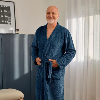Imagem de Roupão Masculino Plush Pollo Flannel Manga Longa Macio Appel Tamanho:GCor:Azul - Porto