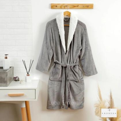 Imagem de Roupão Microfibra Com Gola De Sherpa Felpudo de Inverno - P ao XGG - Andreza Enxovais